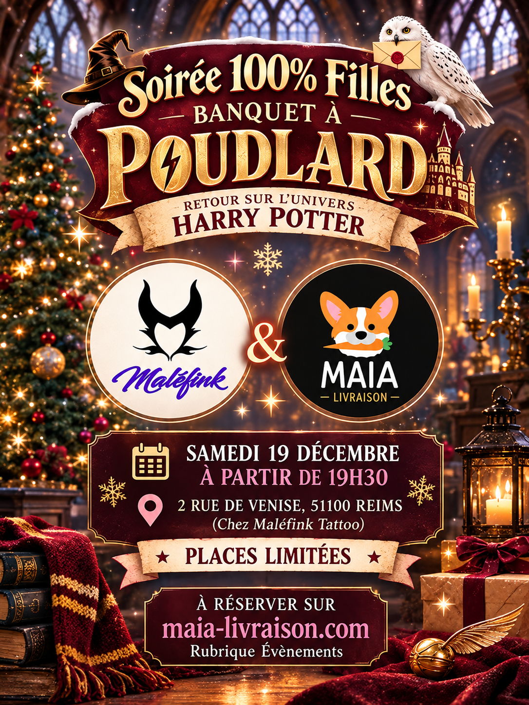 Soirée NOËL À POUDLARD 100% FILLES